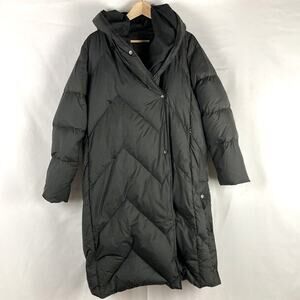L NAP Loungewear Down Puffer Full Length Winter Coat Overcoat w/Hood